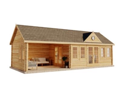 Abri de jardin CLOCKHOUSE Big Ben Alpholz, 95x42m dim ext (cas échéant incl débord de toit) naturel, 70mm, 39,9m² superficie tota