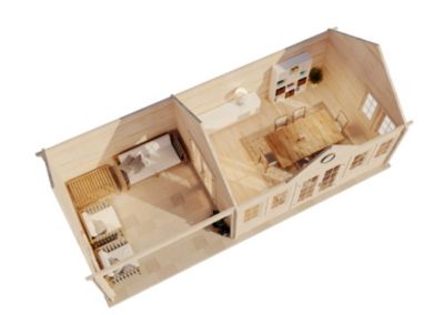 Abri de jardin CLOCKHOUSE Big Ben Alpholz, 95x42m dim ext (cas échéant incl débord de toit) naturel, 70mm, 39,9m² superficie tota