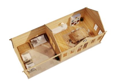 Abri de jardin CLOCKHOUSE Big Ben Alpholz, 95x42m dim ext (cas échéant incl débord de toit) naturel, 70mm, 39,9m² superficie tota