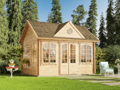 Abri de jardin CLOCKHOUSE Royal Alpholz, 44x35m dim ext (cas échéant incl débord de toit) imprégné, 44mm, 15,7m² superficie total