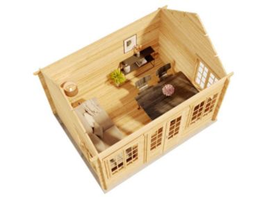 Abri de jardin CLOCKHOUSE Royal Alpholz, 44x35m dim ext (cas échéant incl débord de toit) imprégné, 44mm, 15,7m² superficie total