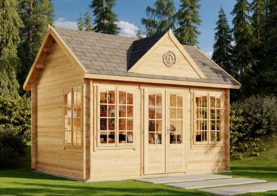 Abri de jardin CLOCKHOUSE Royal Alpholz, 44x35m dim ext (cas échéant incl débord de toit) naturel, 44mm, 15,7m² superficie totale