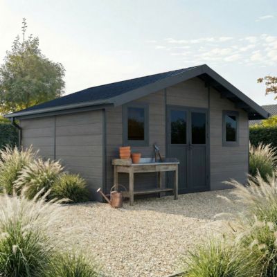 Abri de Jardin Composite 20m2 Gris ISORA - Cabane de Jardin - Local