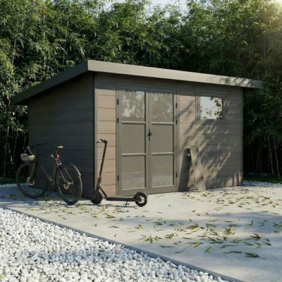Abri de Jardin Composite ALMA - 11m2 Gris - Garantie 20 ans - Cabanon de Jardin