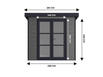 Abri de Jardin Composite ALMA - 5m2 - Gris - Cabane de jardin