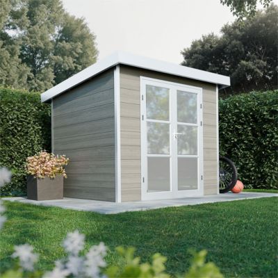 Abri de Jardin Composite ALMA - 5m2 - Gris clair - Cabane de jardin