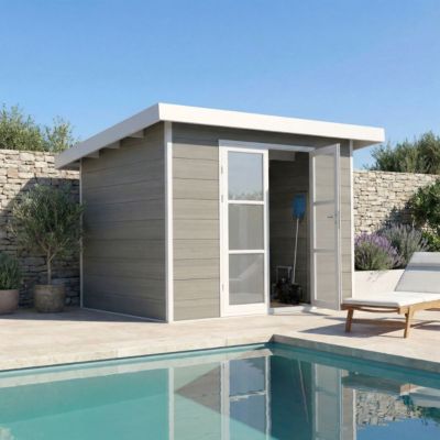 Abri de Jardin Composite ALMA - 7m2 - Gris clair - Cabane de jardin