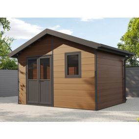 Abri de Jardin Composite ISORA - 12m2 Brun - Cabane Atelier / Abri Velo