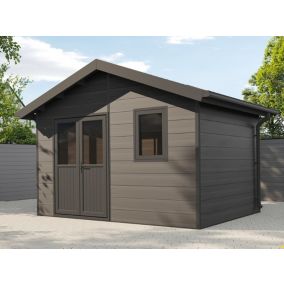 Abri de Jardin Composite ISORA - 12m2 Gris - Cabane Atelier / Abri Velo