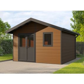 Abri de Jardin Composite ISORA - 15m2 Brun - Cabane Atelier / Abri Velo