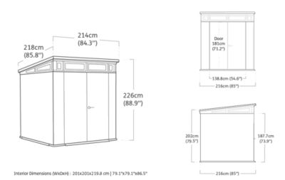 Abri de jardin CORTINA 77 en résine KETER gris foncé 4,7m²