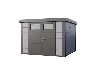 Abri de Jardin en Acier de 8,9 m² Gris clair et Anthracite - TELLURIA modèle Classico 3030