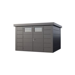 Abri de jardin en acier de 9.8 m² anthracite - TELLURIA modèle Classico 3330