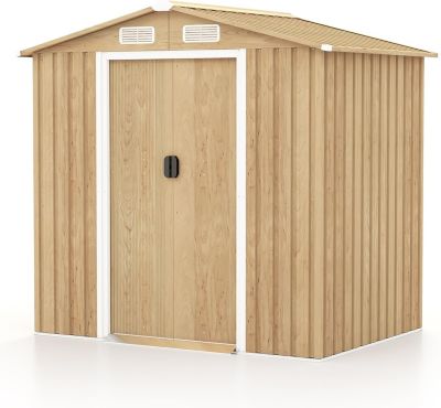 Abri de Jardin en Acier Galvanisé 2 m2 avec Portes Verrouillables Bouches d'Aération 2 Paires de Gants inclus
