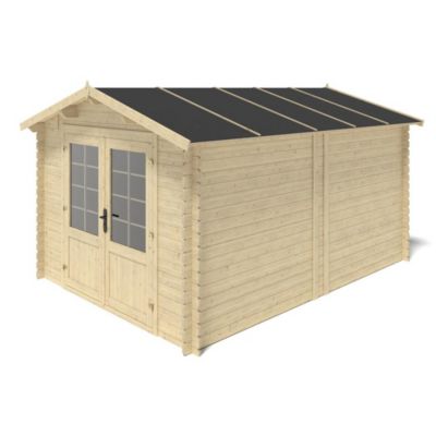 Abri de jardin en bois - 12m2 - 3x4m - Ep. 28mm - Couleur: naturel - DOM661