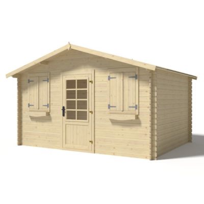 Abri de jardin en bois - 12m2 - 4x3m - Ep. 28mm - Couleur: naturel - DOM137