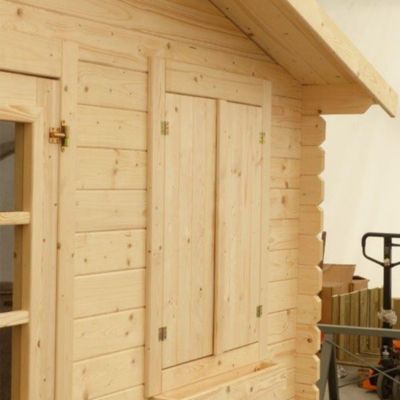 Abri de jardin en bois - 12m2 - 4x3m - Ep. 28mm - Couleur: naturel - DOM137
