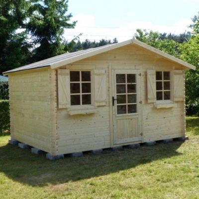 Abri de jardin en bois - 12m2 - 4x3m - Ep. 28mm - Couleur: naturel - DOM137
