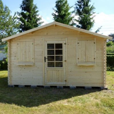 Abri de jardin en bois - 12m2 - 4x3m - Ep. 28mm - Couleur: naturel - DOM137