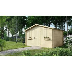 Abri de jardin en bois - 12m2 - 4x3m - Ep. 28mm - Couleur: naturel - DOM337