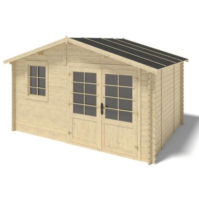 Abri de jardin en bois - 12m2 - 4x3m - Ep. 28mm - Couleur: naturel - DOM710