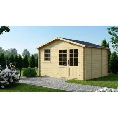 Abri de jardin en bois - 12m2 - 4x3m - Ep. 28mm - Couleur: naturel - DOM710