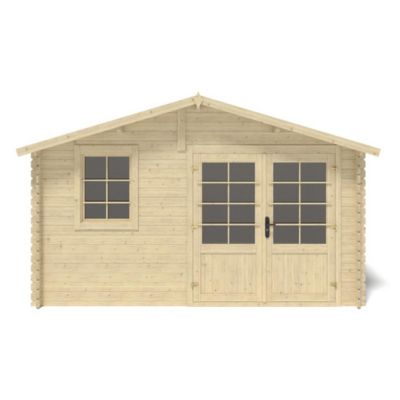 Abri de jardin en bois - 12m2 - 4x3m - Ep. 28mm - Couleur: naturel - DOM710