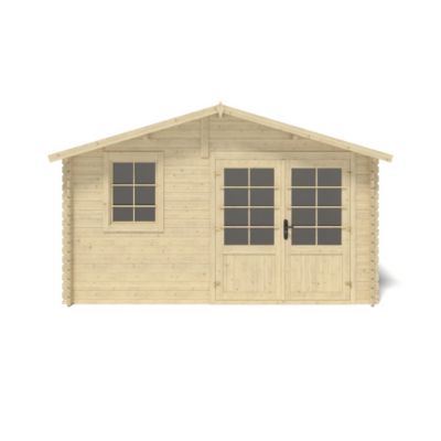 Abri de jardin en bois - 12m2 - 4x3m - Ep. 28mm - Couleur: naturel - DOM710