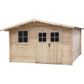 Abri de jardin en bois 14m² "Oz"  388 x 298 x 225 cm  28 mm