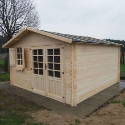 Abri de jardin en bois - 16m2 - 4x4m - Ep. 28mm - Couleur: naturel - DOM130