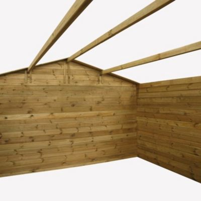 Abri de jardin en bois - 16m2 - 4x4m - Ep. 28mm - Couleur: naturel - DOM130