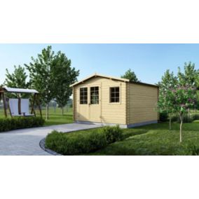 Abri de jardin en bois - 16m2 - 4x4m - Ep. 40mm - Couleur: naturel - DOM611