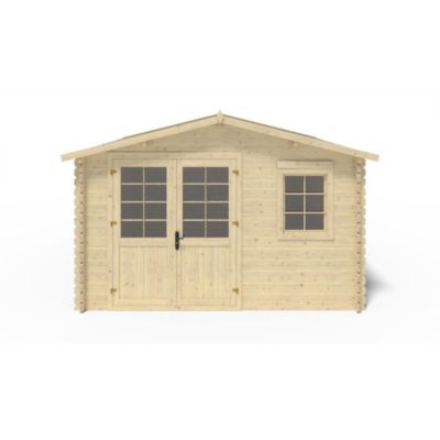 Abri de jardin en bois - 16m2 - 4x4m - Ep. 40mm - Couleur: naturel - DOM611