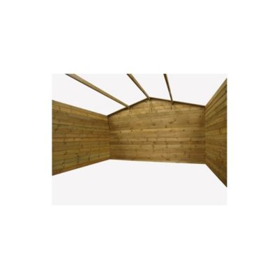 Abri de jardin en bois - 16m2 - 4x4m - Traité - Ep. 28mm - Couleur: marron - DOM144