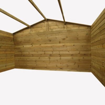 Abri de jardin en bois - 16m2 - 4x4m - Traité - Ep. 28mm - Couleur: marron - DOM181
