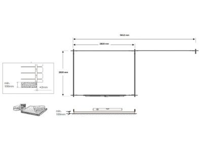 Abri de jardin en bois - 17.4m2 - 5.79x3m - Ep. 28mm - Couleur: naturel - DOM640