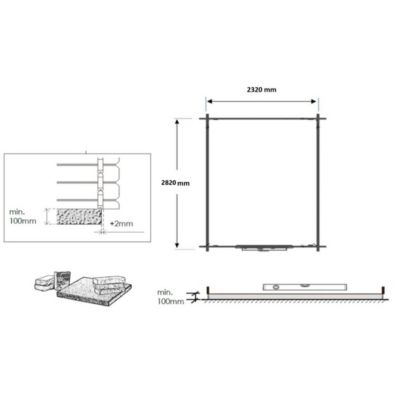 Abri de jardin en bois - 2.5x3 m avec extension de 4x2.76 m - 18.56 m²- Traité - DOM675+DOS194