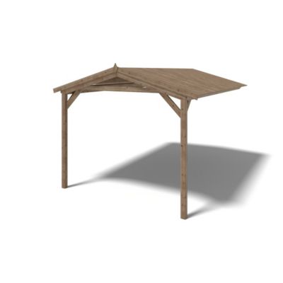 Abri de jardin en bois - 2.5x3 m avec extension de 4x2.76 m - 18.56 m²- Traité - DOM675+DOS194