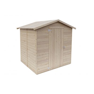 Abri de jardin en bois 200 x 167 cm, Parois de 19 mm, Porte pleine, Sapin naturel