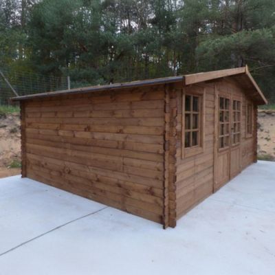Abri de jardin en bois - 20m2 - 5x4m - Traité - Ep. 28mm - Couleur: marron - DOM566