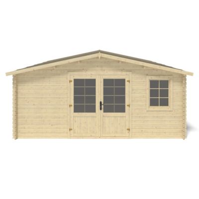 Abri de jardin en bois - 25m2 - 5x5m - Ep. 28mm - Couleur: naturel - DOM591