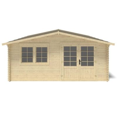 Abri de jardin en bois - 25m2 - 5x5m - Ep. 34mm - Couleur: naturel - DOM722