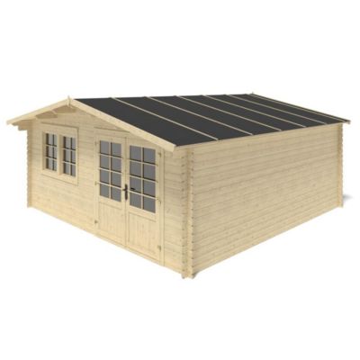 Abri de jardin en bois - 25m2 - 5x5m - Ep. 34mm - Couleur: naturel - DOM722