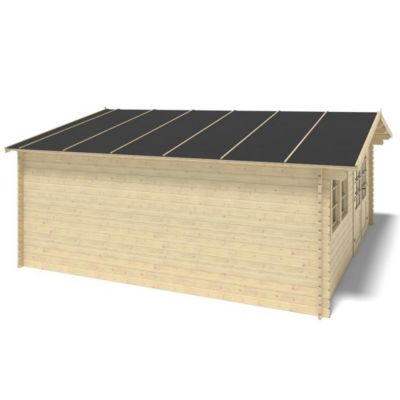 Abri de jardin en bois - 25m2 - 5x5m - Ep. 34mm - Couleur: naturel - DOM722