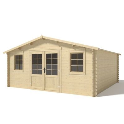 Abri de jardin en bois - 25m2 - 5x5m - Ep. 40mm - Couleur: naturel - DOM612