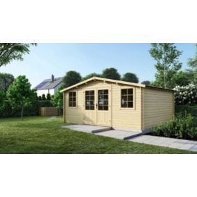 Abri de jardin en bois - 25m2 - 5x5m - Ep. 40mm - Couleur: naturel - DOM612