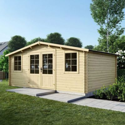 Abri de jardin en bois - 25m2 - 5x5m - Ep. 40mm - Couleur: naturel - DOM612