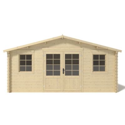 Abri de jardin en bois - 25m2 - 5x5m - Ep. 40mm - Couleur: naturel - DOM612