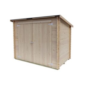 Abri de jardin en bois 3.09m² - toit mon pente - 218 x 130cm Eureka Alce