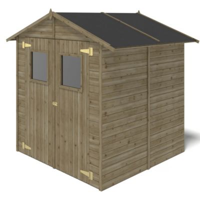 Abri de jardin en bois 3.46 m2 - 1.9x1.82 m - traité - Couleur: vert - DOM218